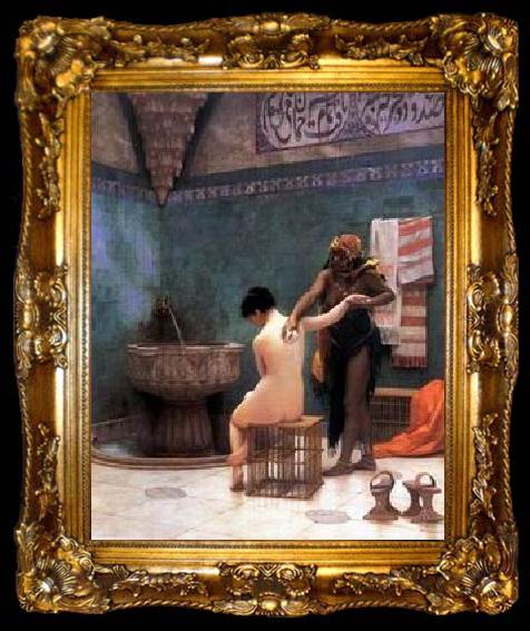 framed  unknow artist Arab or Arabic people and life. Orientalism oil paintings  309, ta009-2